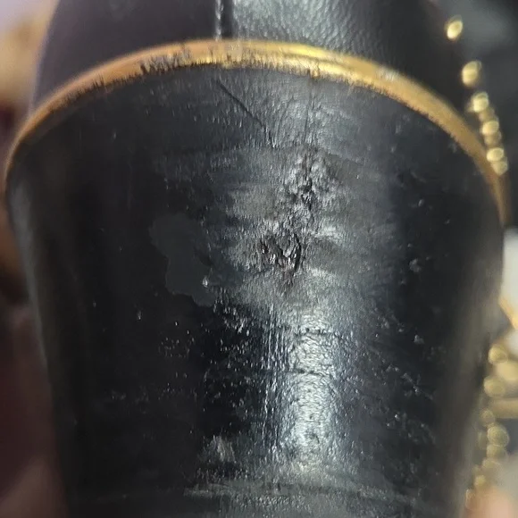 Chloe Women's Black Ankle Boots with Gold Studs - Picture 15 of 16